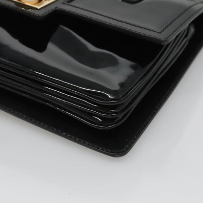Salvatore Ferragamo Gancini handbag Patent leather, BLACK, PATENT_LEATHER, Handbag