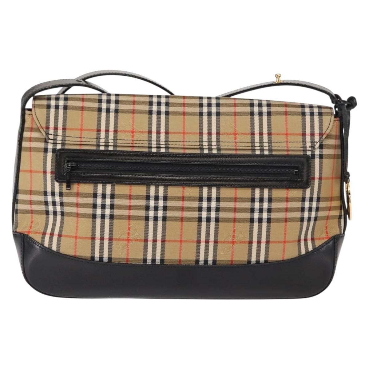 Burberry Nova check Shoulder bag Canvas, BEIGE, CANVAS, Shoulder bag