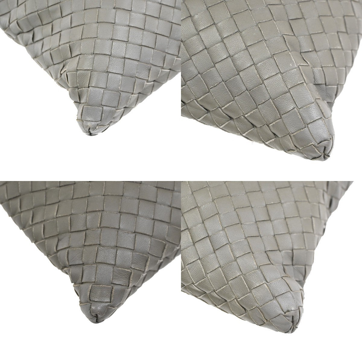 Bottega Veneta Flat Messenger Bag Intrecciato Nappa, GRAY, LEATHER, Shoulder bag