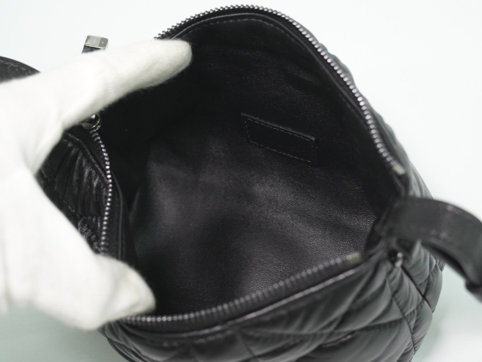 Christian Dior DiorTravel Nomad Pouch Macrocannage Quilt Calfskin, Black, Leather, Clutch