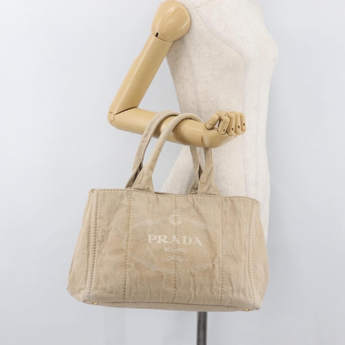 Prada Canapa Tote Canvas, Beige, Canvas, Tote Bag