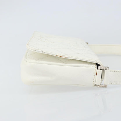 Chanel Vintage Timeless CC Adjustable Shoulder Bag Quilted Calfskin, White, Leather, Shoulder Bag