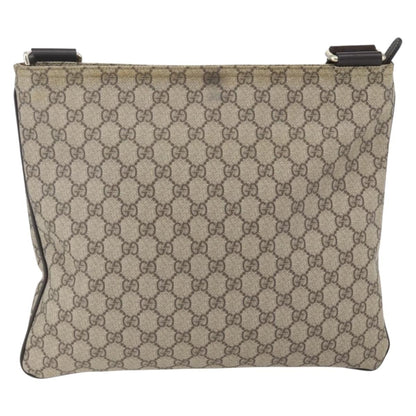 Gucci Zip Top Messenger Bag GG Coated Canvas, BEIGE, CANVAS, Shoulder bag