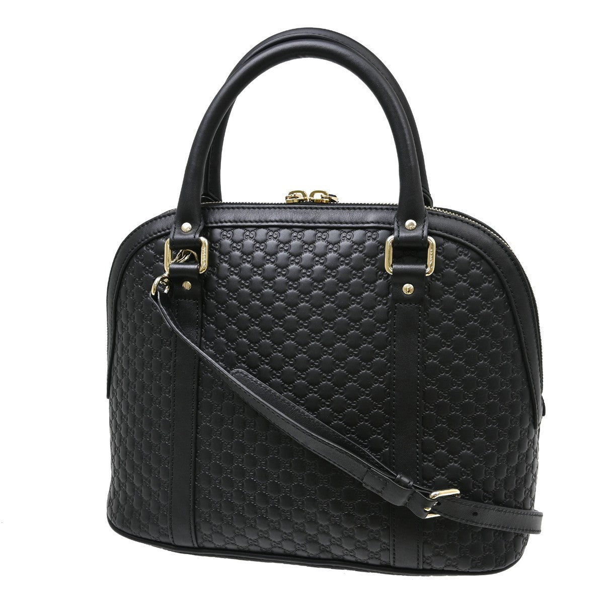 Gucci Convertible Dome Satchel Microguccissima Leather, Black, Leather, Handbag