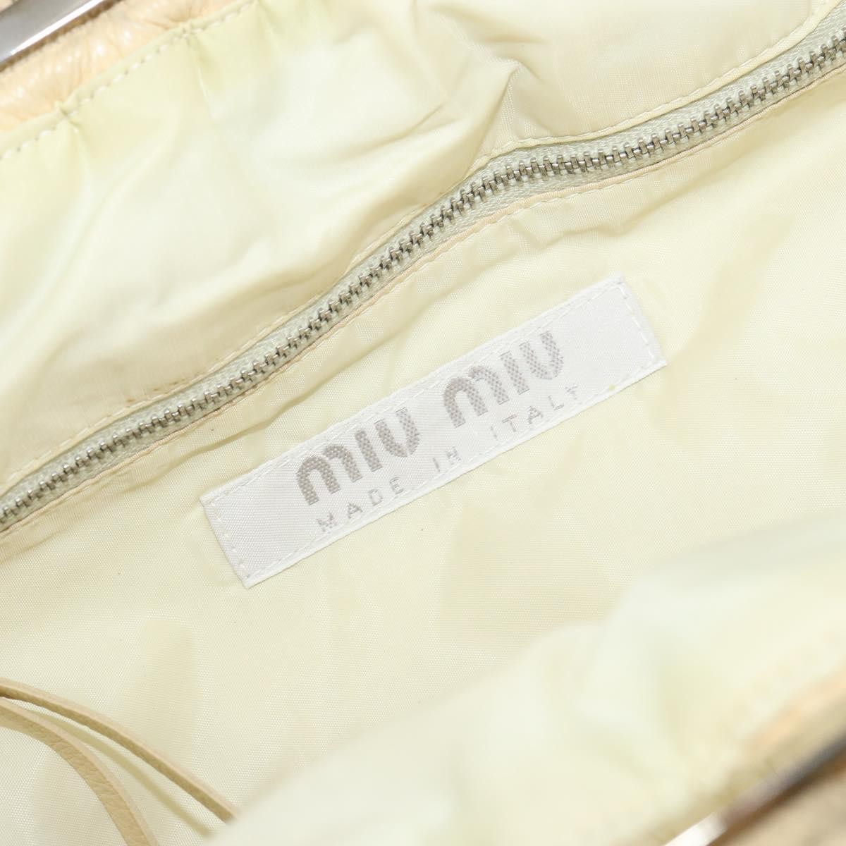 Miu Miu Kisslock Frame Top Handle Bag Leather, BEIGE, LEATHER, Shoulder bag