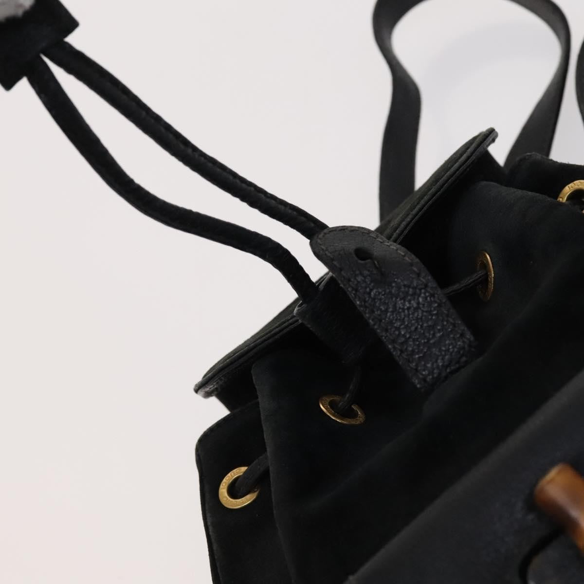 Gucci Gucci bamboo backpack daim, Black, Suede, Backpack