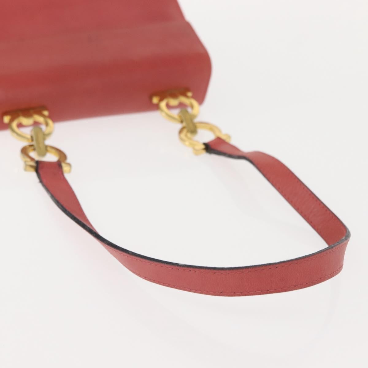 Salvatore Ferragamo Gancini Shoulder Bag Leather, PINK, LEATHER, Shoulder bag