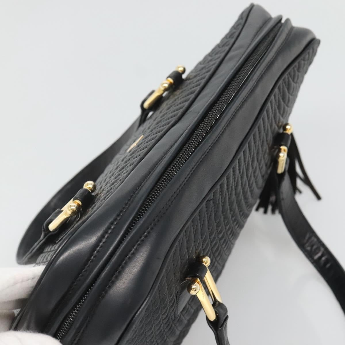 Bally Vintage Handbag Quilted Leather, Black, Leather, Handbag