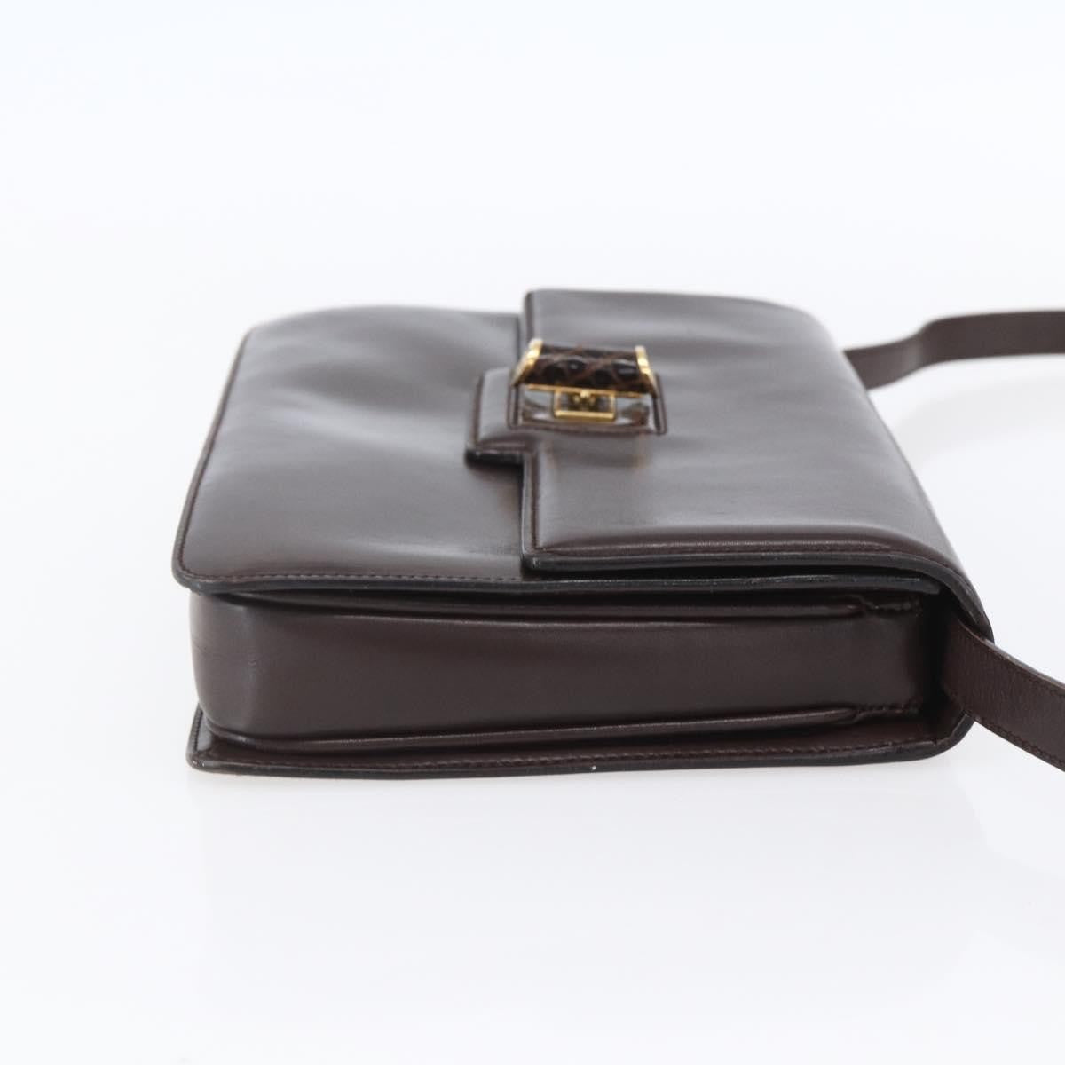 Gucci Vintage Shoulder Bag Leather, BROWN, LEATHER, Shoulder bag