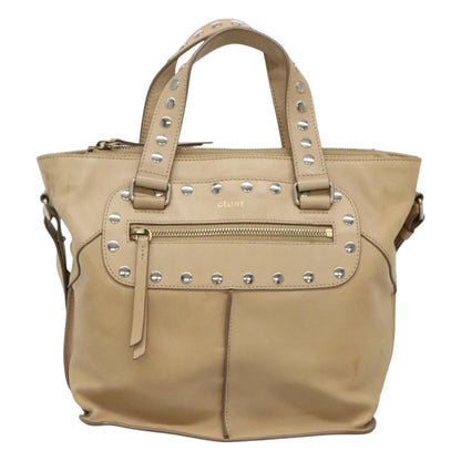 Celine Handbag Leather, BEIGE, LEATHER, Handbag