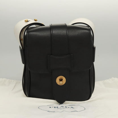 Prada Turnlock Flap Crossbody Bag Leather, BLACK, LEATHER, Shoulder bag