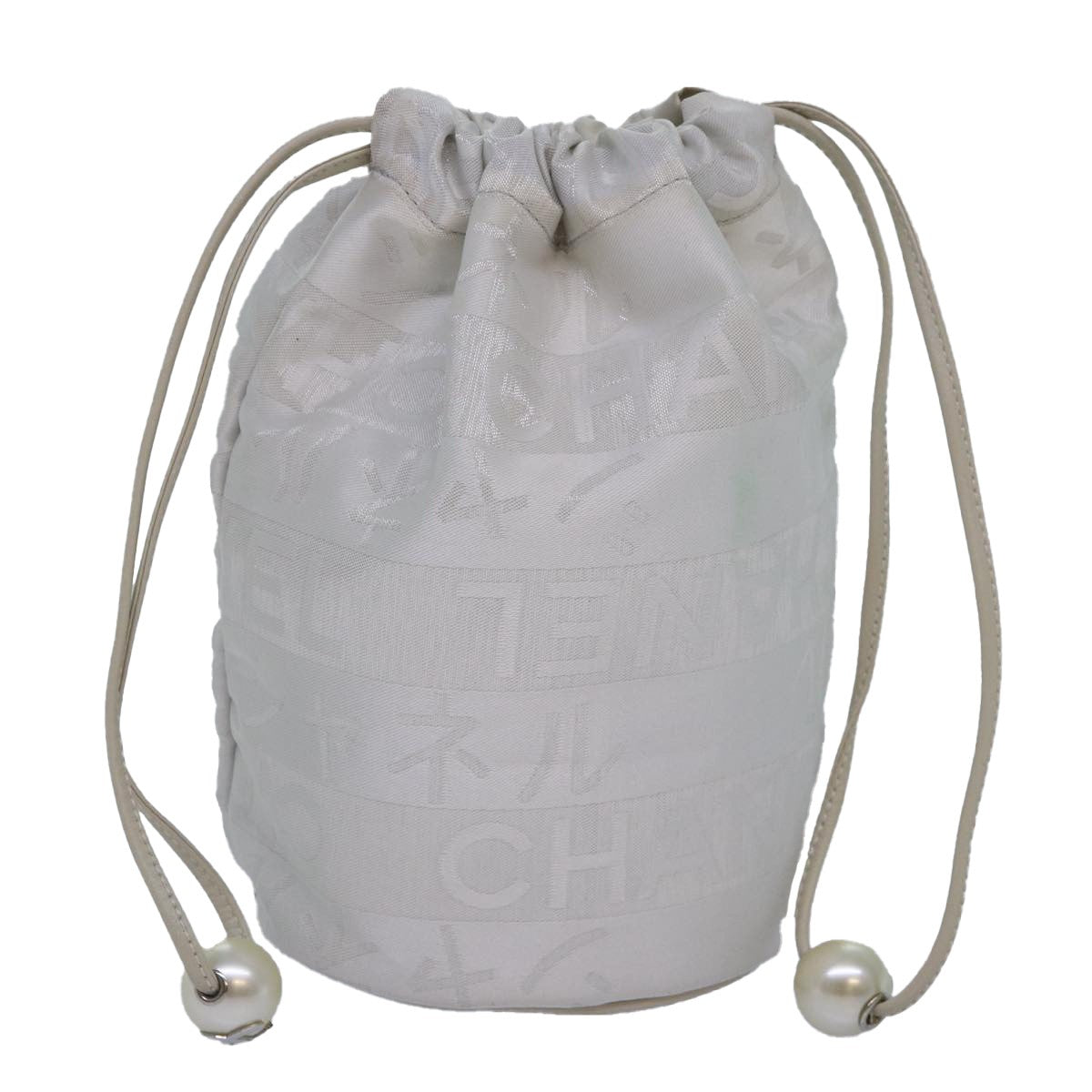 Chanel Vintage 2-Pouch Camera Bag Quilted Lambskin, WHITE, CANVAS, Crossbody bag