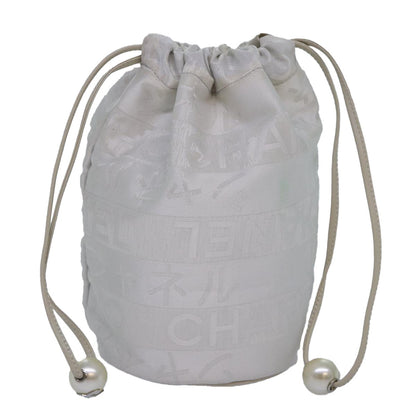 Chanel Vintage 2-Pouch Camera Bag Quilted Lambskin, WHITE, CANVAS, Crossbody bag