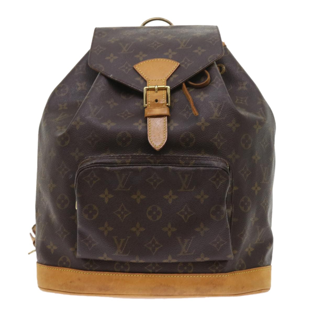 Louis Vuitton Montsouris Backpack Monogram Canvas, BROWN, CANVAS, Backpack