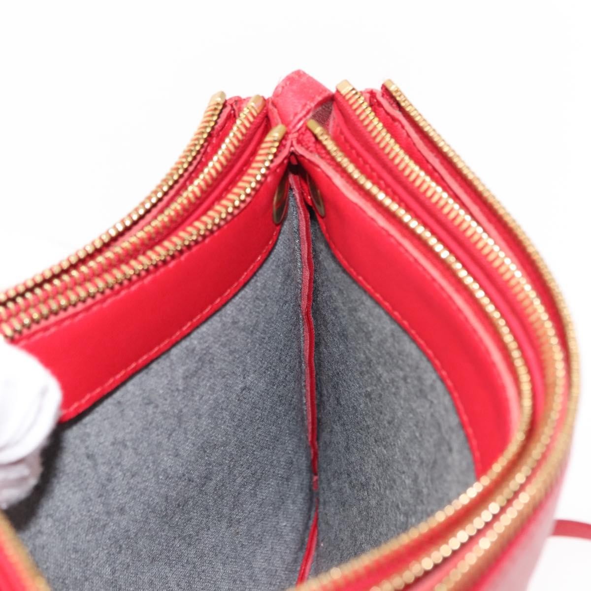 Celine Trio Crossbody Bag Leather, RED, LEATHER, Crossbody bag