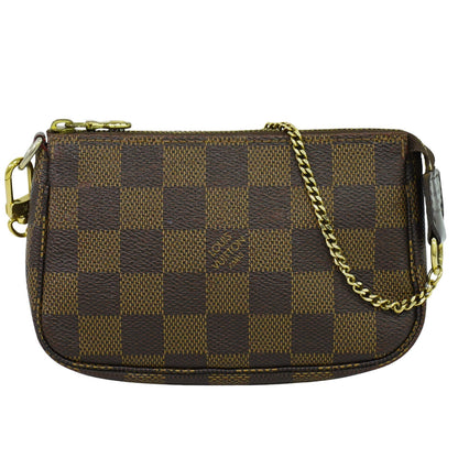 Louis Vuitton Pochette Accessoires Damier, BROWN, CANVAS, Clutche & pouche