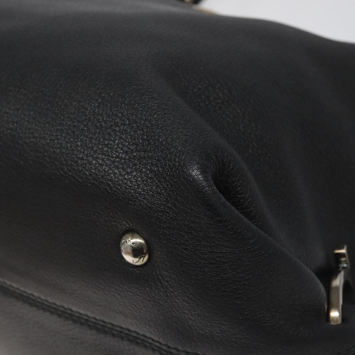 Salvatore Ferragamo Soft Sofia Tote Leather, BLACK, LEATHER, Handbag