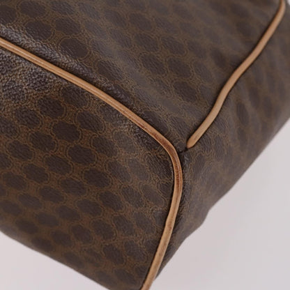 Celine Vintage Drawstring Flap Backpack Macadam Coated Canvas, BROWN, CANVAS, Backpack