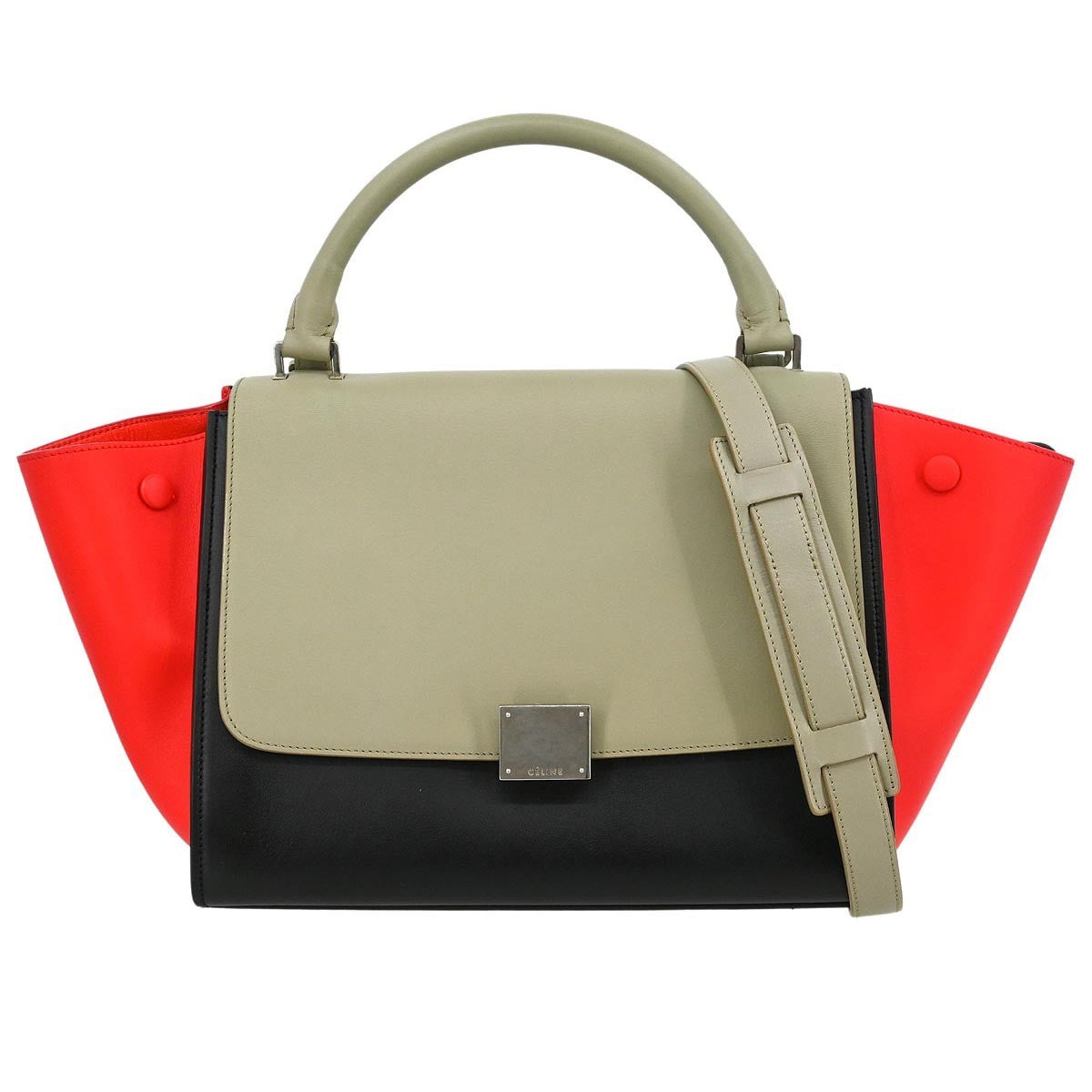 Celine Tricolor Trapeze Bag Leather, MULTICOLOUR, LEATHER, Handbag