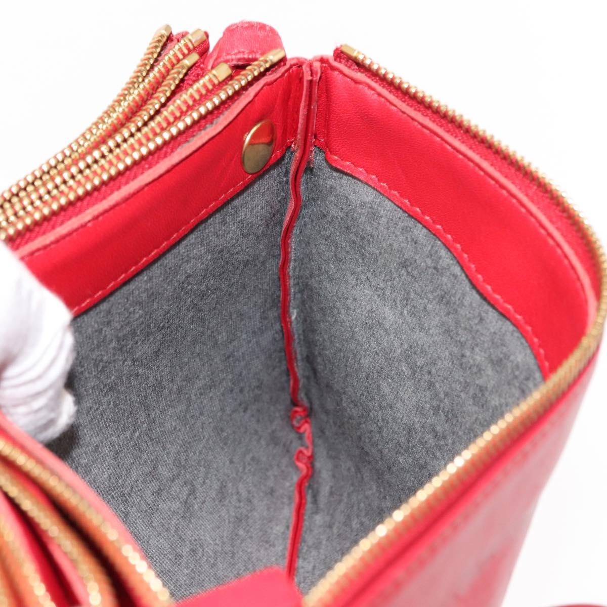 Celine Trio Crossbody Bag Leather, RED, LEATHER, Crossbody bag