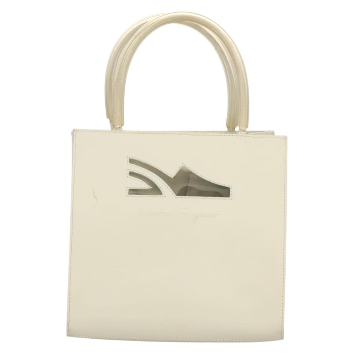 Salvatore Ferragamo Vintage Handbag Patent leather, WHITE, PATENT_LEATHER, Handbag