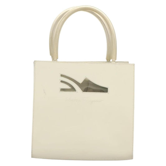 Salvatore Ferragamo Vintage Handbag Patent leather, WHITE, PATENT_LEATHER, Handbag