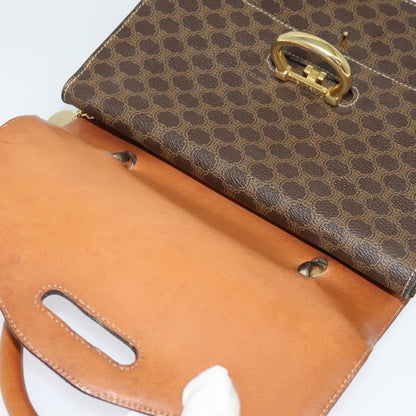 Celine Macadam Handbag Macadam with leather, BROWN, CANVAS, Handbag