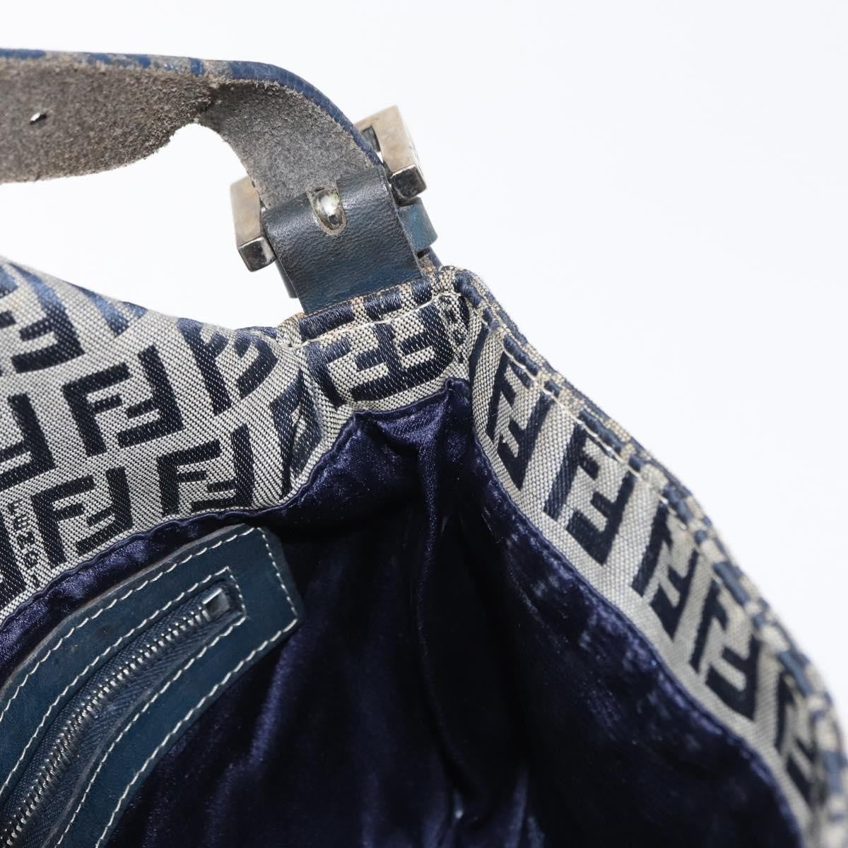 Fendi Baguette Bag Zucchino Canvas, NAVY, CANVAS, Shoulder bag
