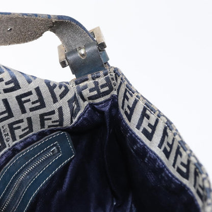 Fendi Baguette Bag Zucchino Canvas, NAVY, CANVAS, Shoulder bag