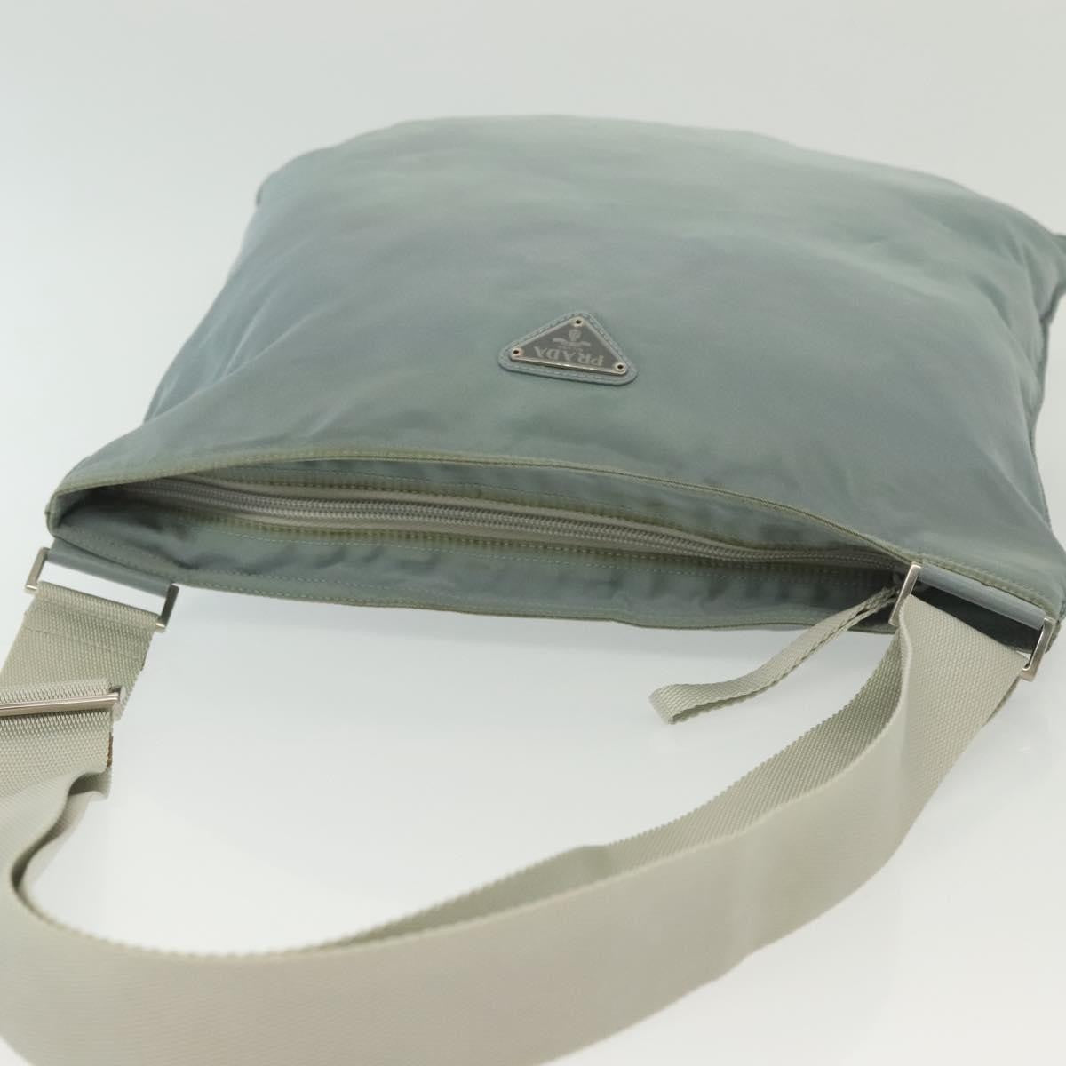 Prada Flat Messenger Bag Tessuto, Blue, Nylon, Shoulder Bag