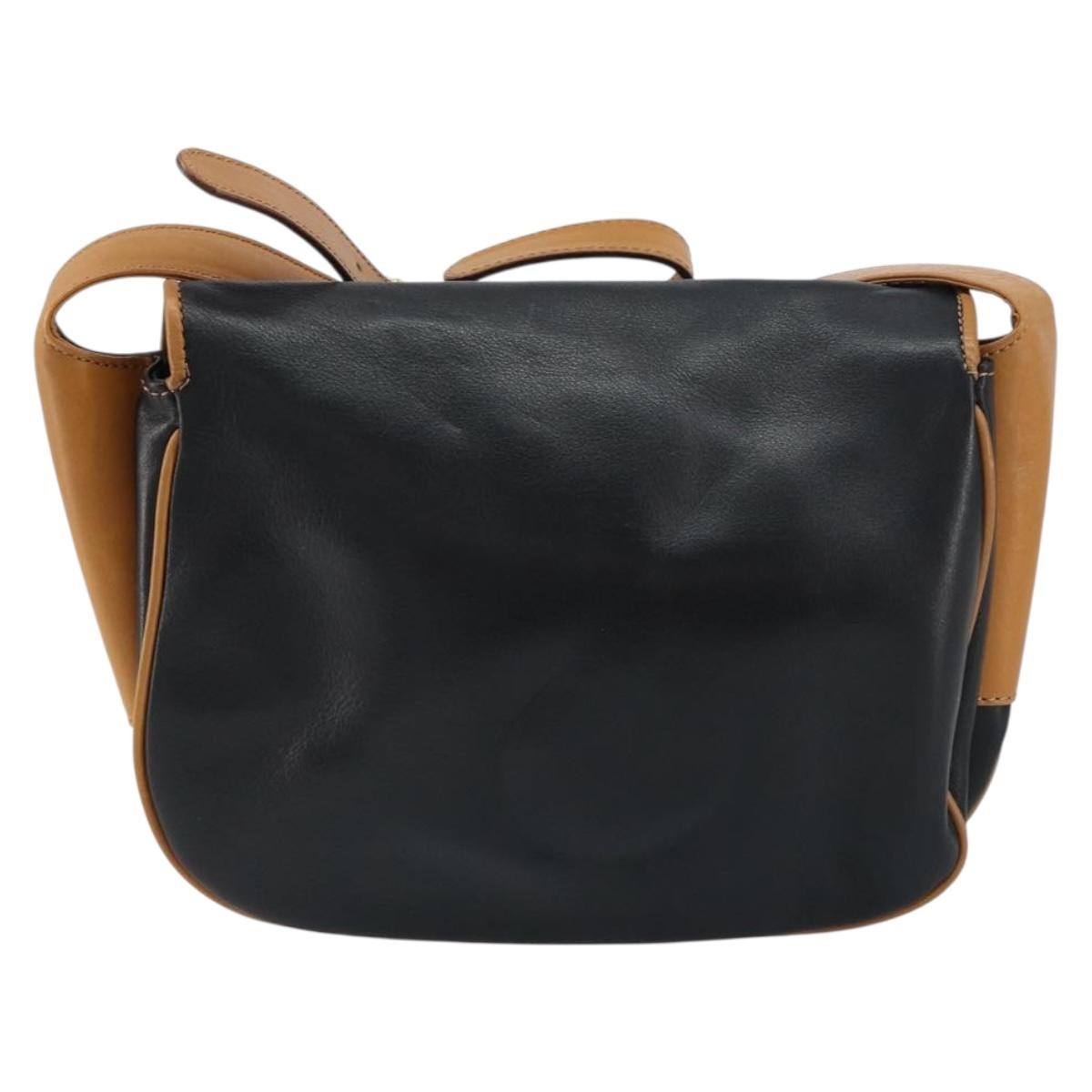 Celine Vintage Shoulder Bag Leather, BLACK, LEATHER, Shoulder bag