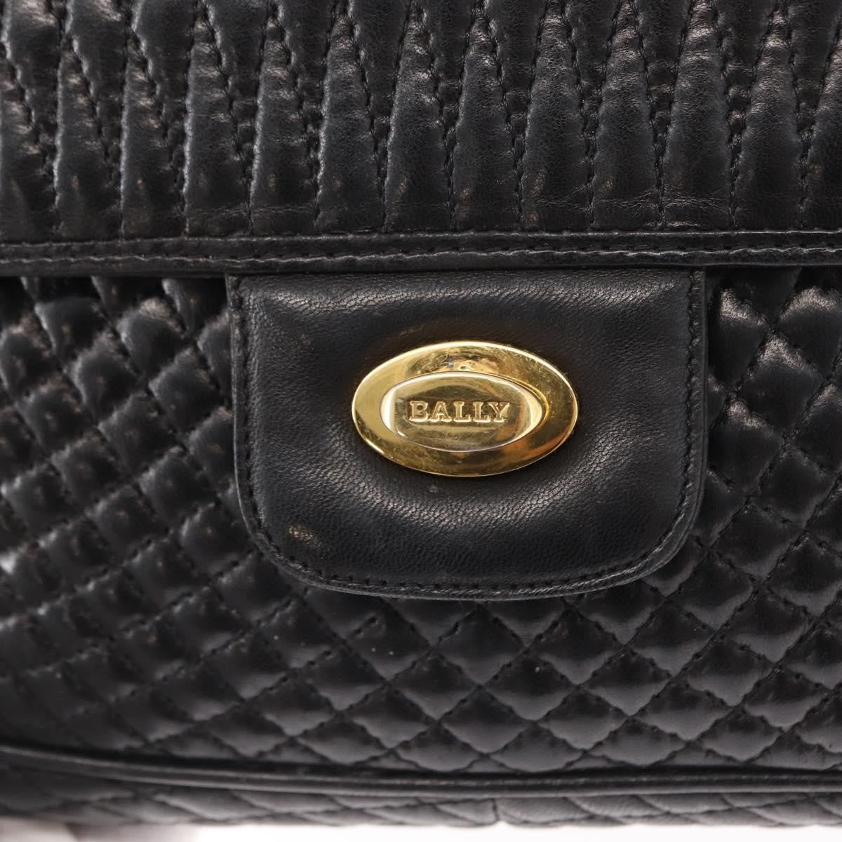 Bally Vintage Chain Shoulder Bag Quilted Leather, Black, Leather, Shoulder Bag