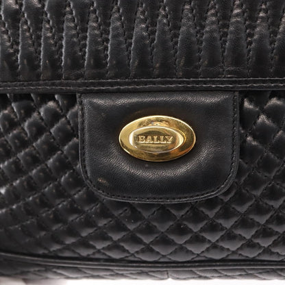 Bally Vintage Chain Shoulder Bag Quilted Leather, Black, Leather, Shoulder Bag