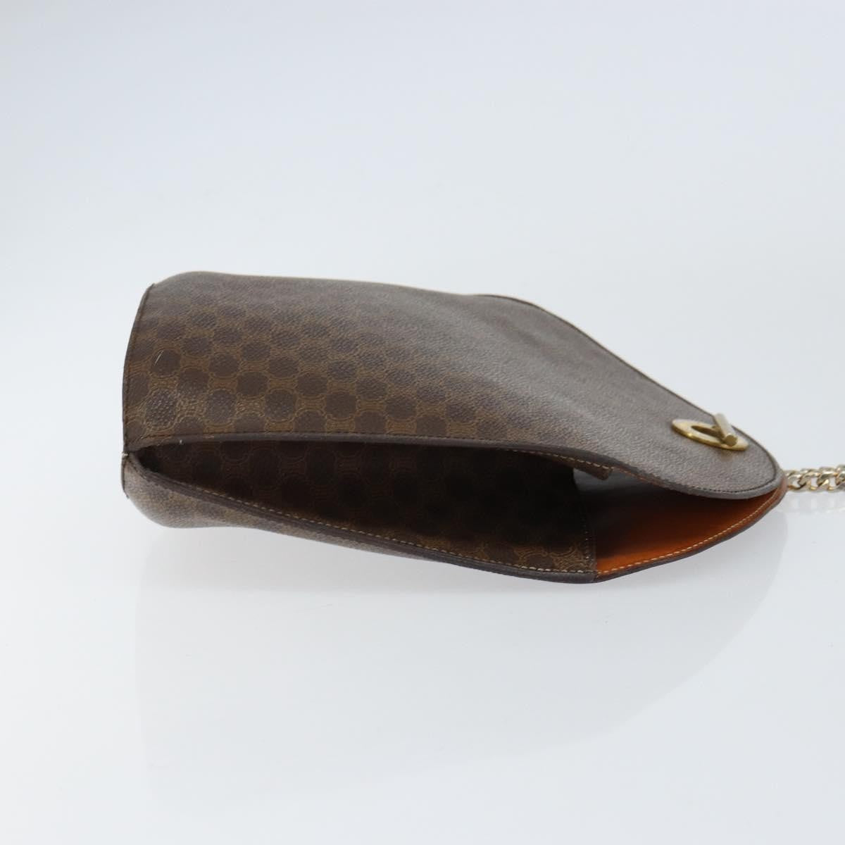 Celine Vintage Macadam Shoulder Bag Canvas, BROWN, PVC, Shoulder bag