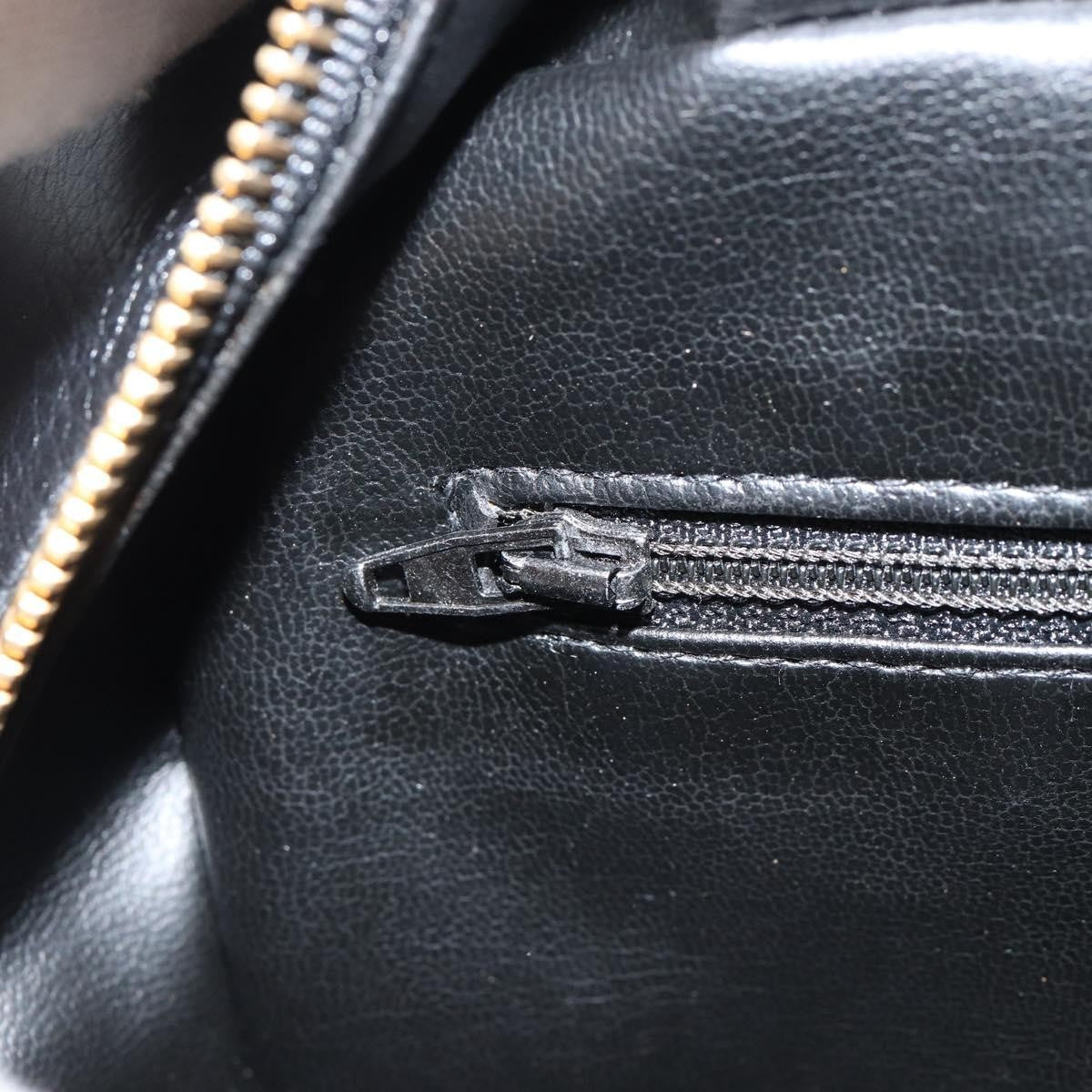 Chanel Vintage Toiletry Pouch Leather, Black, Leather, Clutch