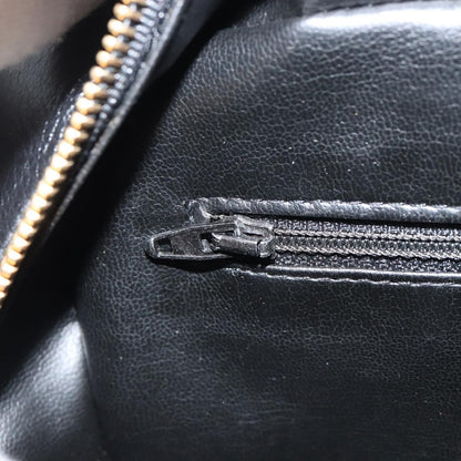 Chanel Vintage Toiletry Pouch Leather, Black, Leather, Clutch