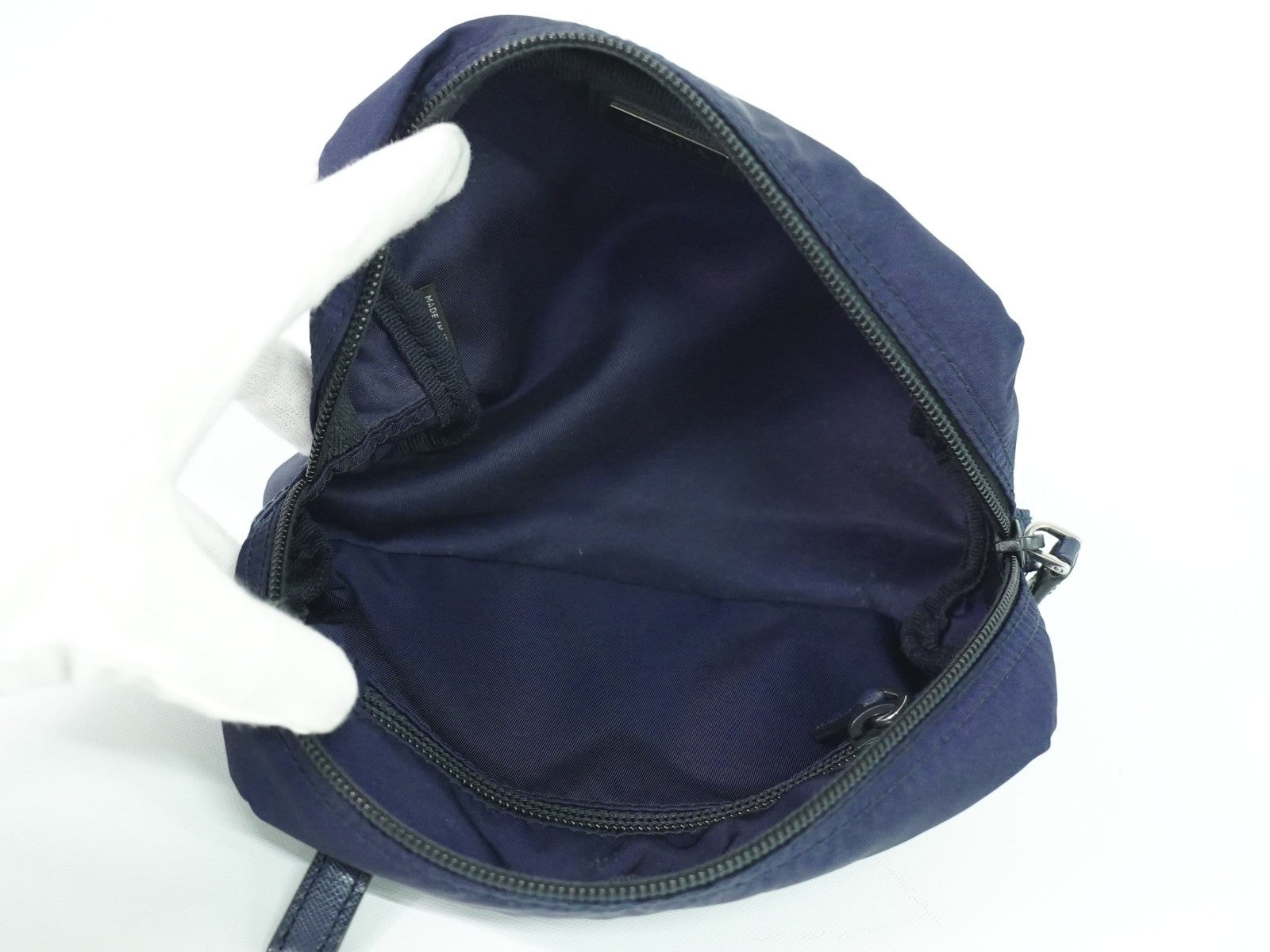 Prada Pochette Nylon, NAVY, NYLON, Clutche & pouche