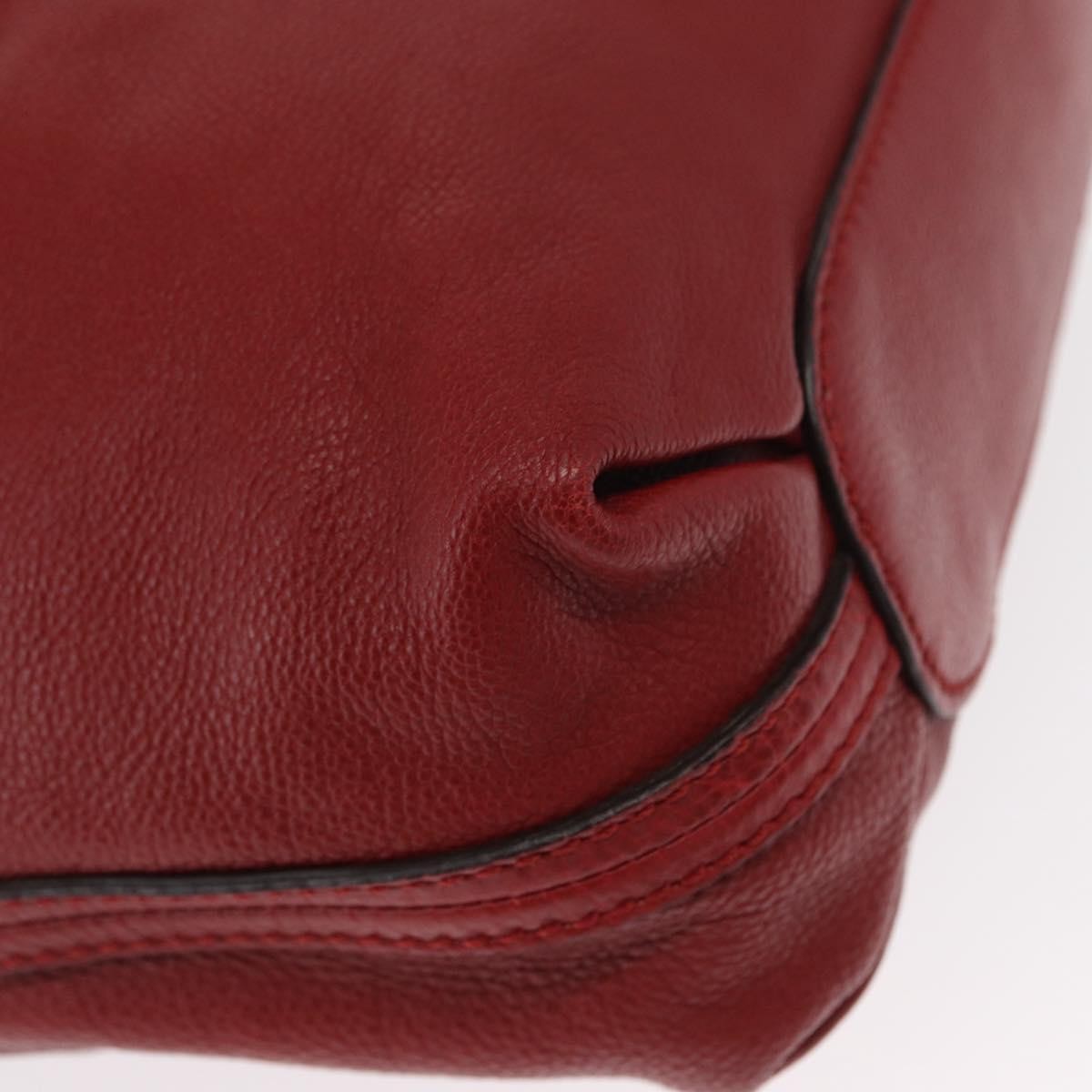 Chloe Elsie Convertible Satchel Leather, Red, Leather, Handbag