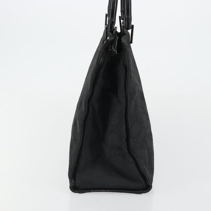 Gucci Vintage Bamboo Handle Tote GG Canvas, Black, Canvas, Tote Bag