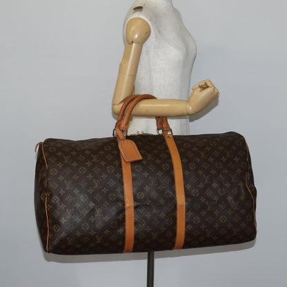 Louis Vuitton Keepall Bag Monogram Canvas, BROWN, CANVAS, Travel bag