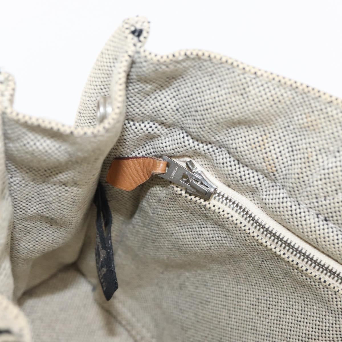 Hermes Fourre Tout Tote Canvas, GRAY, CANVAS, Tote bag