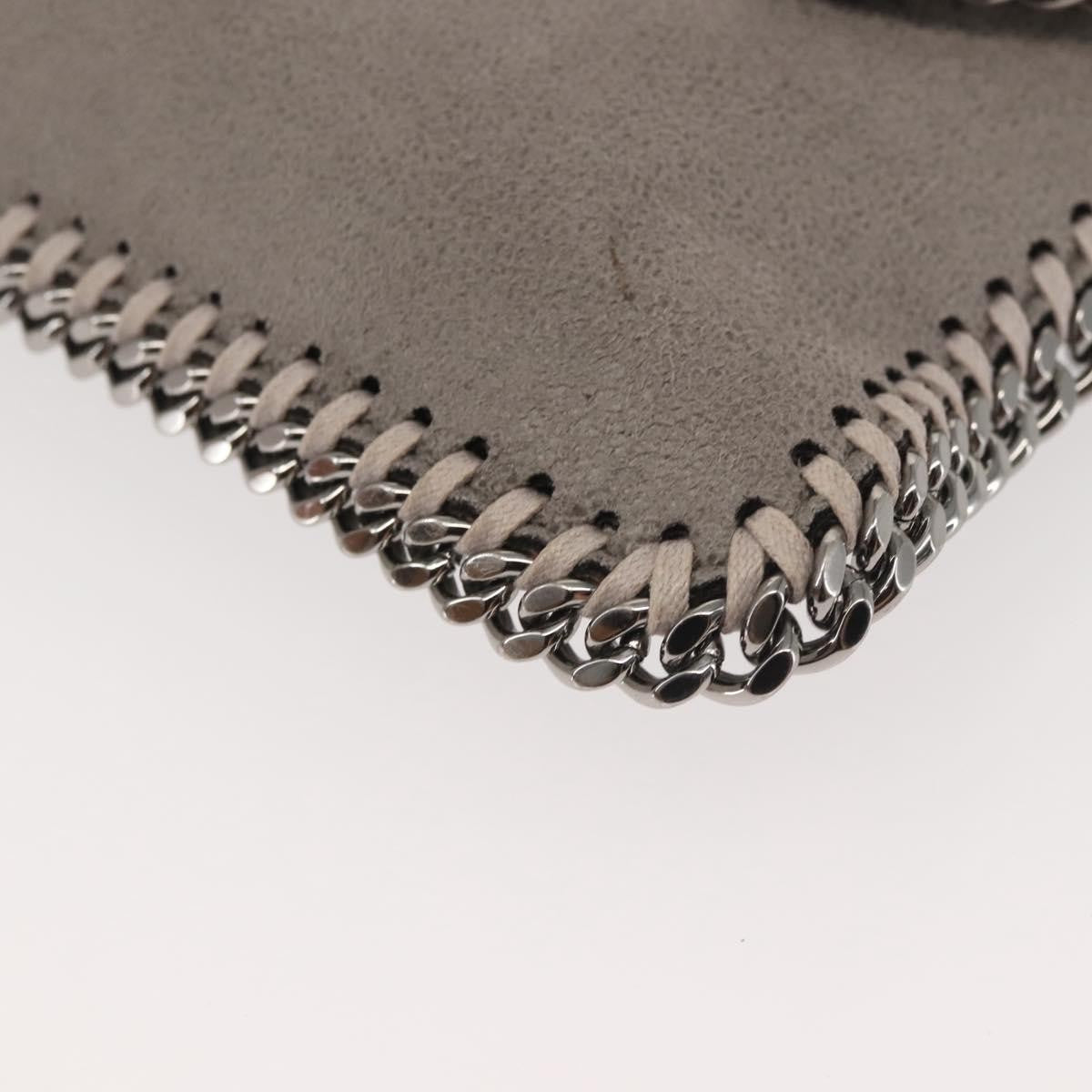 Stella McCartney Falabella Fold Over Flap Crossbody Bag Shaggy Deer, GRAY, SUEDE, Crossbody bag