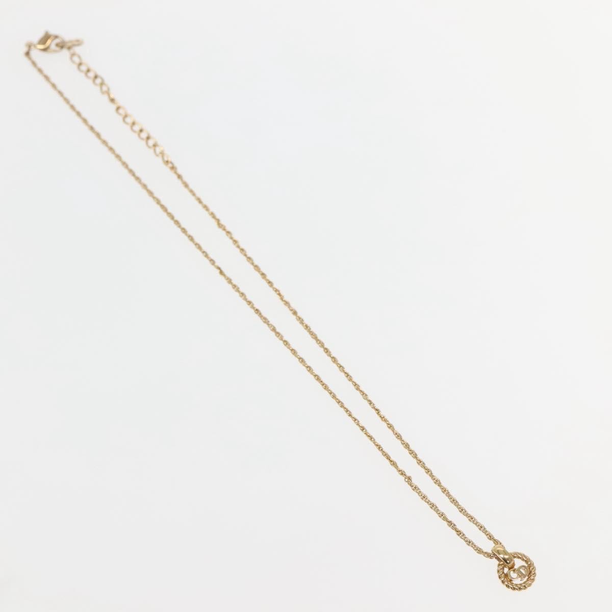 Christian Dior CD Round Pendant Necklace Metal, GOLD, METAL, Necklace