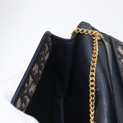 Christian Dior Vintage Trotter Shoulder Bag Canvas, NAVY, CANVAS, Shoulder bag