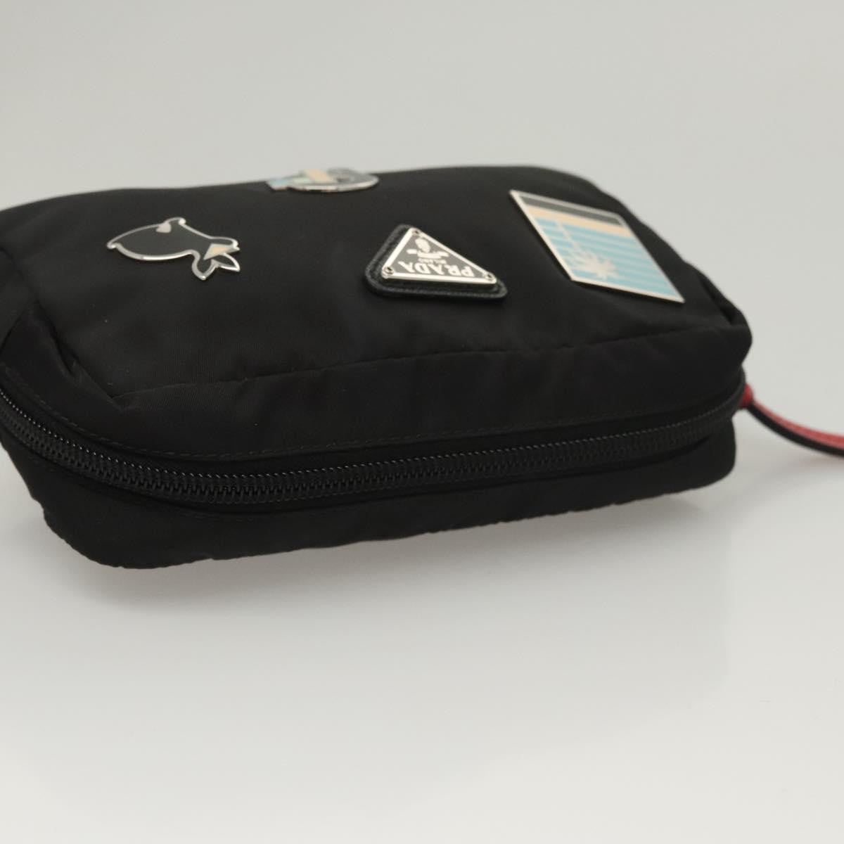 Prada Zip Pouch Tessuto, SILVER, NYLON, Clutche & pouche