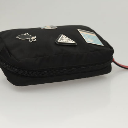 Prada Zip Pouch Tessuto, SILVER, NYLON, Clutche & pouche