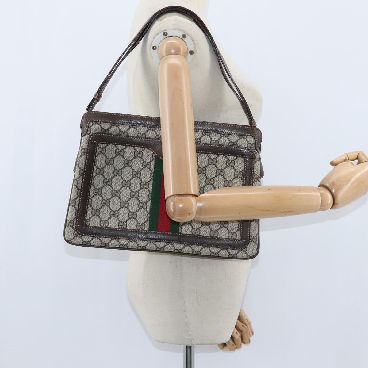 Gucci Ophidia Zip Shoulder Bag GG Coated Canvas, BEIGE, CANVAS, Shoulder bag