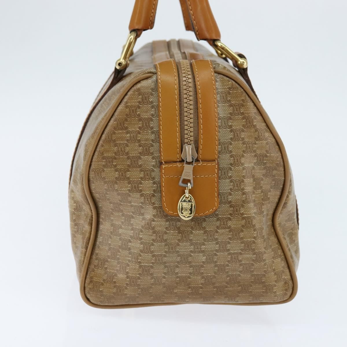 Celine Vintage Duffle Bag Macadam Coated Canvas, BEIGE, CANVAS, Handbag