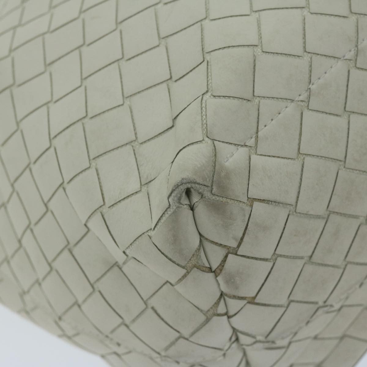 Bottega Veneta Zipped Tote Rubber Intrecciato with Canvas, WHITE, LEATHER, Tote bag