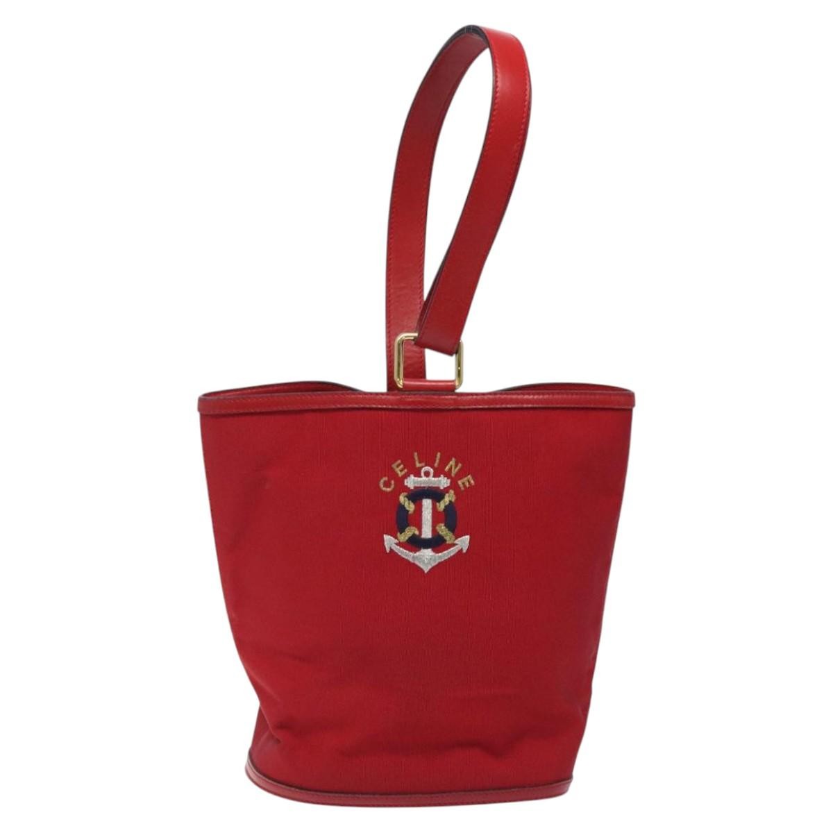 Celine Handbag Canvas, RED, CANVAS, Handbag